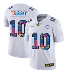 Chicago Bears 10 Mitchell Trubisky Men White Nike Multi Color 2020 NFL Crucial Catch Limited NFL Jersey