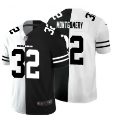 Chicago Bears 32 David Montgomery Men Black V White Peace Split Nike Vapor Untouchable Limited NFL Jersey