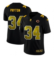 Chicago Bears 34 Walter Payton Men Black Nike Golden Sequin Vapor Limited NFL Jersey