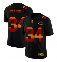 Chicago Bears 34 Walter Payton Men Black Nike Red Orange Stripe Vapor Limited NFL Jersey