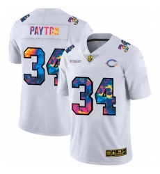 Chicago Bears 34 Walter Payton Men White Nike Multi Color 2020 NFL Crucial Catch Limited NFL Jersey
