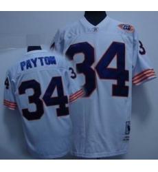Chicago Bears 34 Walter Payton Premier white Color big number mitchellandness Jersey