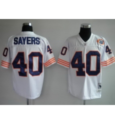 Chicago Bears 40 Sayers white throwback Jerseys Big Number