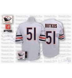 Chicago Bears 51 BUTKUS white mitchell and ness Jerseys