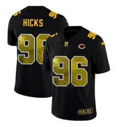 Chicago Bears 96 Akiem Hicks Men Black Nike Golden Sequin Vapor Limited NFL Jersey