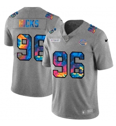 Chicago Bears 96 Akiem Hicks Men Nike Multi Color 2020 NFL Crucial Catch NFL Jersey Greyheather