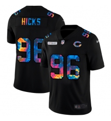 Chicago Bears 96 Akiem Hicks Men Nike Multi Color Black 2020 NFL Crucial Catch Vapor Untouchable Limited Jersey