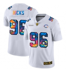 Chicago Bears 96 Akiem Hicks Men White Nike Multi Color 2020 NFL Crucial Catch Limited NFL Jersey