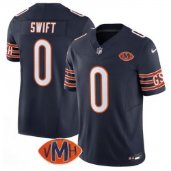Men Chicago Bears 0 D 27Andre Swift Navy 2025 F U S E  With VMH Patch Vapor Untouchable Limited Stitched Football Jersey