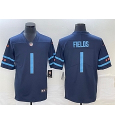 Men Chicago Bears 1 Justin Fields Navy 2019 City Edition Limited Stitched NFL Jersey