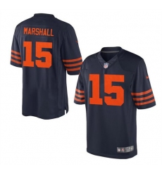 Men Chicago Bears 15 Brandon Marshall Navy Blue Game Stitched Football Jersey