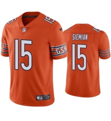 Men Chicago Bears 15 Trevor Siemian Orange Vapor Untouchable Limited Stitched Jersey