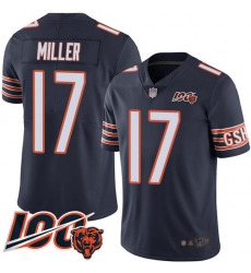Men Chicago Bears 17 Anthony Miller Navy Blue Team Color 100th Season Limited Football Jersey