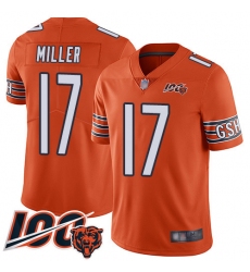 Men Chicago Bears 17 Anthony Miller Orange Alternate 100th Season Limited Football Jersey