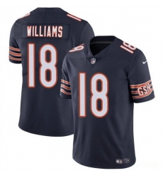 Men Chicago Bears 18 Caleb Williams Navy 2024 Draft Vapor Stitched Football Jersey