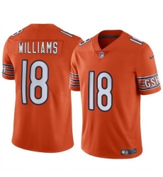 Men Chicago Bears 18 Caleb Williams Orange 2024 Draft F U S E  Vapor Stitched Football Jersey