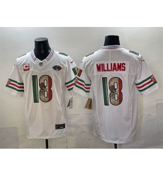 Men Chicago Bears 18 Caleb Williams White Mexico F U S E  With 2 star C Patch And VMH Patch Throwback Stitched Football Jersey