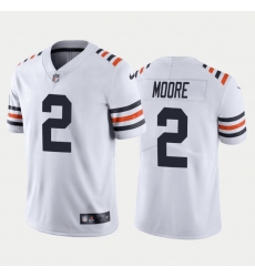 Men Chicago Bears 2 D J  Moore White Limited Stitched Football Jersey