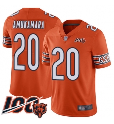 Men Chicago Bears 20 Prince Amukamara Orange Alternate 100th Season Limited Football Jersey