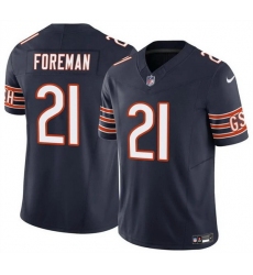 Men Chicago Bears 21 D'Onta Foreman Navy 2023 F U S E  Vapor Stitched Football Jersey