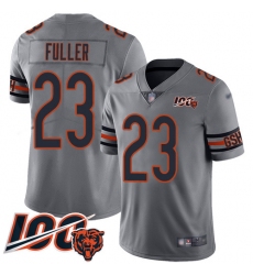 Men Chicago Bears 23 Kyle Fuller Limited Silver Inverted Legend 100th Season Football Jersey