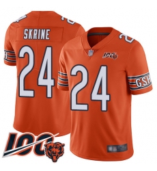 Men Chicago Bears 24 Buster Skrine Orange Alternate 100th Season Limited Football Jersey