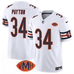Men Chicago Bears 34 Walter Payton White 2025 F U S E  With VMH Patch Vapor Untouchable Limited Stitched Football Jersey