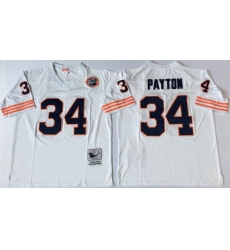 Men Chicago Bears 34 Walter Payton White M&N Throwback Jersey
