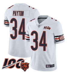Men Chicago Bears 34 Walter Payton White Vapor Untouchable Limited Player 100th Season Football Jersey