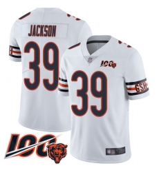 Men Chicago Bears 39 Eddie Jackson White Vapor Untouchable Limited Player 100th Season Football Jersey