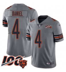 Men Chicago Bears 4 Chase Daniel Limited Silver Inverted Legend 100th Season Football Jersey