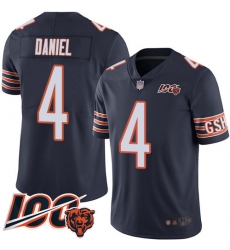 Men Chicago Bears 4 Chase Daniel Navy Blue Team Color 100th Season Limited Football Jersey