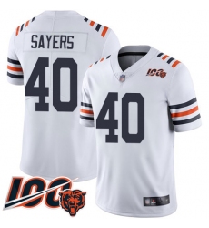 Men Chicago Bears 40 Gale Sayers White 100th Season Limited Football Jersey
