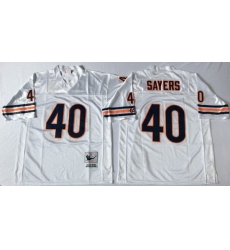 Men Chicago Bears 40 Gale Sayers White M&N Road Throwback Jersey