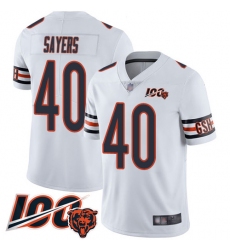 Men Chicago Bears 40 Gale Sayers White Vapor Untouchable Limited Player 100th Season Football Jersey
