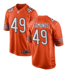 Men Chicago Bears 49 Tremaine Edmunds Orange Stitched Game Jersey