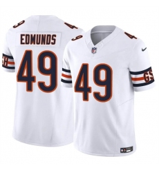 Men Chicago Bears 49 Tremaine Edmunds White 2023 F U S E  Vapor Stitched Football Jersey