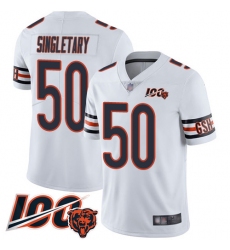 Men Chicago Bears 50 Mike Singletary White Vapor Untouchable Limited Player 100th Season Football Jersey