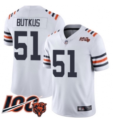 Men Chicago Bears 51 Dick Butkus White 100th Season Limited Football Jersey