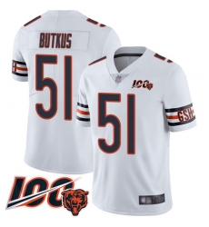 Men Chicago Bears 51 Dick Butkus White Vapor Untouchable Limited Player 100th Season Football Jersey