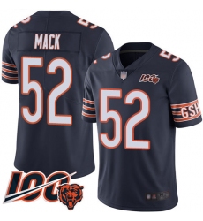 Men Chicago Bears 52 Khalil Mack Navy Blue Team Color 100th Season Limited Football Jersey