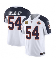 Men Chicago Bears 54 Brian Urlacher White Navy 2023 F U S E  With 4 Star C PatchThrowback Limited Stitched Football Jersey