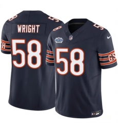Men Chicago Bears 58 Darnell Wright Navy 2023 F U S E  With Prem1ere Patch Vapor Untouchable Limited Stitched Football Jersey 