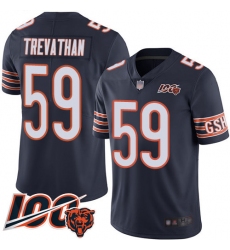 Men Chicago Bears 59 Danny Trevathan Navy Blue Team Color 100th Season Limited Football Jersey
