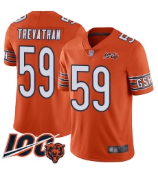 Men Chicago Bears 59 Danny Trevathan Orange Alternate 100th Season Limited Football Jersey