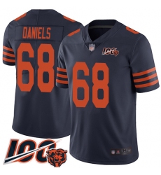 Men Chicago Bears 68 James Daniels Limited Navy Blue Rush Vapor Untouchable 100th Season Football Jersey