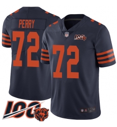 Men Chicago Bears 72 William Perry Limited Navy Blue Rush Vapor Untouchable 100th Season Football Jersey