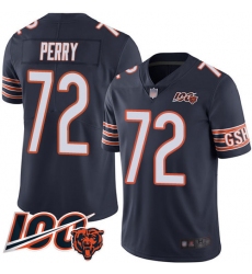 Men Chicago Bears 72 William Perry Navy Blue Team Color 100th Season Limited Football Jersey