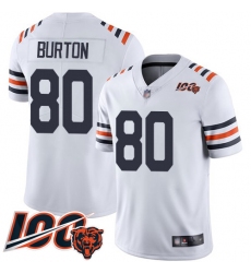 Men Chicago Bears 80 Trey Burton White 100th Season Limited Football Jersey