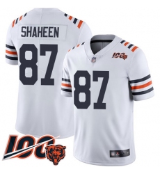Men Chicago Bears 87 Adam Shaheen White 100th Season Limited Football Jersey